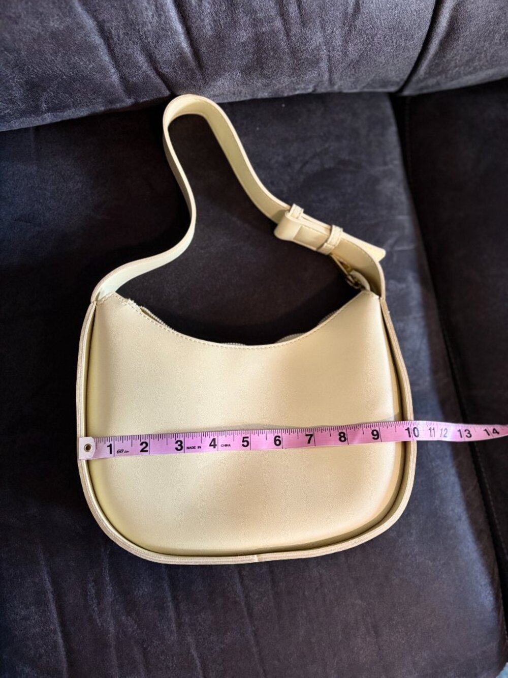 NWOT • light yellow vegan leather crossbody / shoulder bag - Picture 10 of 13